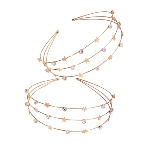 OFFIGAM 2stücke Glitzer Haarreif Mit Sternen Goldene Tiara Für Frauen Braut Und Kostümzubehör Für Hochzeiten Partys Und Cosplay Langlebig Und Komfortabel von OFFIGAM