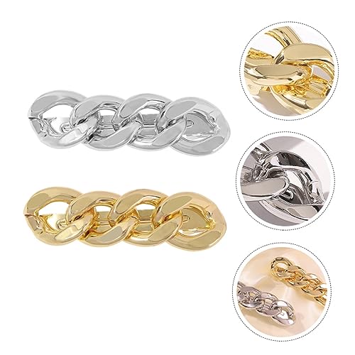 OFFIGAM 2 Stück Stylish Haarklammern im Ketten Design Trendige Haaraccessoires für Damen Geeignet für Party Büro Schule und Reisen Zufällige Farbe Zufällige Farbe von OFFIGAM