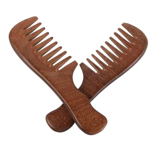 OFFIGAM 2stücke Holzkamm Mit Breiten Zähnen Für Lockiges Haar Entwirrungskamm Antistatisch Für Haarstyling Und Kopfhautmassage Langlebiger Stylingkamm Für Männer Und Frauen von OFFIGAM