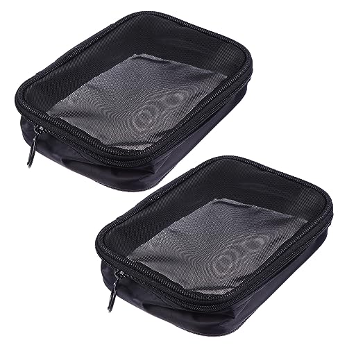 OFFIGAM 2 Stück Tragbare Mesh Reise Kosmetiktasche Durchsichtige Toiletten Organizer für Damen Herren für Reisen und Zuhause Leicht und Praktisch von OFFIGAM