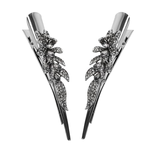 OFFIGAM 2 Stück Vintage Haarklammern mit Strasssteinen Metall Haarclips für Damen Rutschfest Eleganter Haarschmuck für Besondere Anlässe und Alltag von OFFIGAM