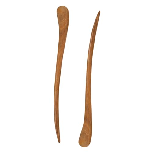 OFFIGAM 2stücke Vintage Haarnadel Aus Holz Damen Haarstäbchen Retro Haarstab Dekorative Haarspange Für Party Und Alltag Muster von OFFIGAM
