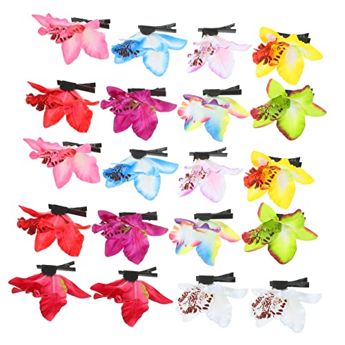OFFIGAM 20 Stck Hawaii Orchideen Haarklammern Bunte Blumenschmuck Haarclips für Damen für Hochzeiten Partys und Fotoshootings Haaraccessoire von OFFIGAM