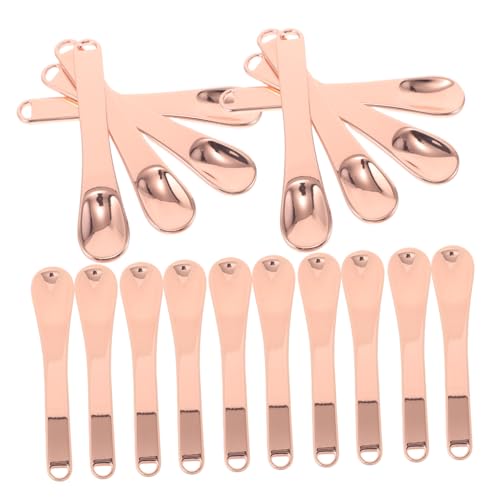 OFFIGAM 20 Stück Schönheitslöffel wiederverwendbarer Schminkspatel Löffel für die Hautpflege Hautpflegeschaufel Gesichtsmaske Augencreme- -Tool Zinklegierung Roségold von OFFIGAM