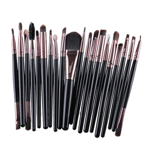 OFFIGAM 20 Stück Teiliges Make Up Pinselset Professionell Puder und Augenbrauenpinsel Kosmetikwerkzeuge Schwarz für Foundation Lidschatten Eyeliner Anfänger und Profi von OFFIGAM
