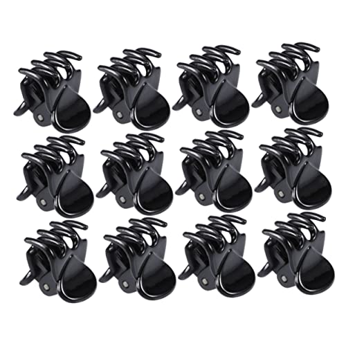 OFFIGAM 24 Stück Mini Haarklammern Octopus Clips für und Mädchen Rutschfeste Haarspangen aus Kunststoff Schwarz Haarstyling Zubehör für von OFFIGAM