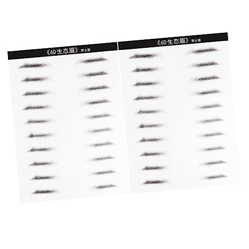 OFFIGAM 2blätter Augenbrauenaufkleber Bögen Haarähnliche Simulation Wasserfest Langlebige Augenbrauen Für Männer Einfache Anwendung Augenbrauenform Erstellen von OFFIGAM