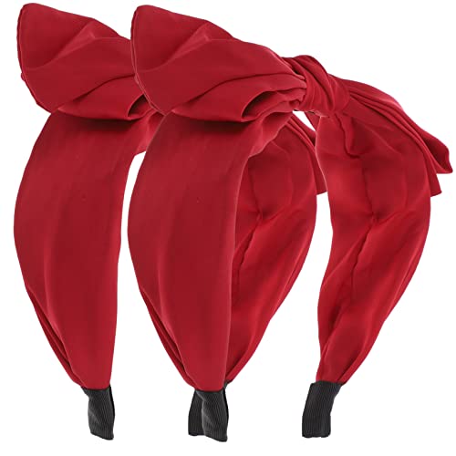 OFFIGAM 2stücke Haarband Stirnband Mit Schleife Für Mädchen Party-stirnband Mit Bogen Knoten Haarschmuck Für Damen Und Mädchen Geeignet Für Lehrertag Muttertag Und Cosplay von OFFIGAM