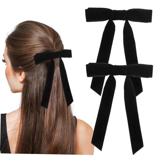 OFFIGAM 2stücke Samt Haar Schleifen Haarklammern Für Damen Bequeme Rutschfeste Haarclips Elegantem Design Geeignet Für Haartypen Als von OFFIGAM