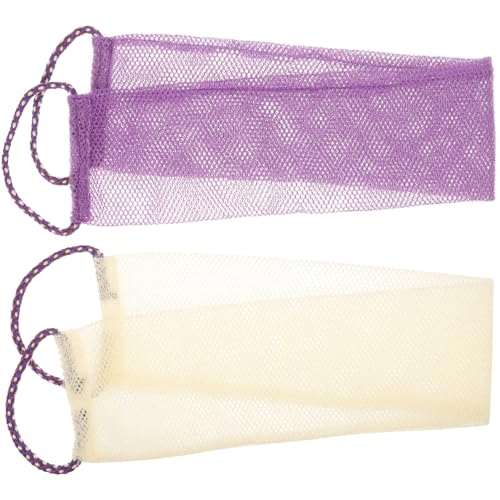OFFIGAM 2Stücke Peeling Handtuch Elastische Badewäscher für Sanfte Hautreinigung Geeignet für Körper und Rücken Leicht und Tragbar für Zuhause und Reisen von OFFIGAM