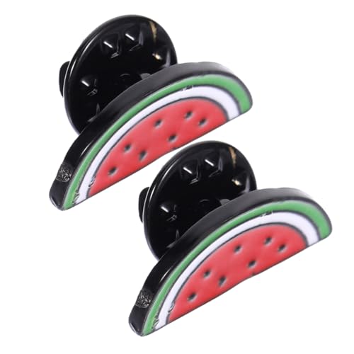 OFFIGAM 2stücke Wassermelonen Cartoon Brosche Pin Aus Legierung Obst Geformt Schalkragen Clips Retro Damen Schal Cardigan Clip von OFFIGAM