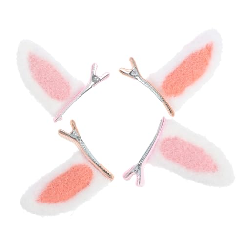 OFFIGAM 2paare Haarclips Im Hasenohr-stil Haarspangen Für Mädchen Kaninchen-haarschmuck Aus Legierung Und Plüsch Passend Für Feines Haar Und Jeden Anlass von OFFIGAM