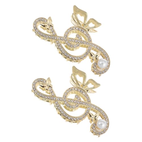 OFFIGAM 2 Große Haarnadeln Mit Strasssteinen Und Musiknoten Für Das Haar Haarklammer-accessoire Für Mädchen Brautjungfern Hochzeiten Den Täglichen Gebrauch von OFFIGAM