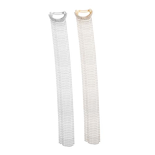 OFFIGAM 2stücke Strass Haarclips Mit Langen Quasten Für Frauen Braut Haarschmuck Hochzeit Haarschmuck Und Elegant Und Funkelnd Für Besondere Anlässe von OFFIGAM