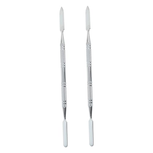 OFFIGAM 2stücke Edelstahl Mischwerkzeug Farbmodulationsstab Für Foundation Lidschatten Und Concealer Hochwertiges Kosmetisches Mischwerkzeug Zur Einfachen Anwendung Und Reinigung von OFFIGAM
