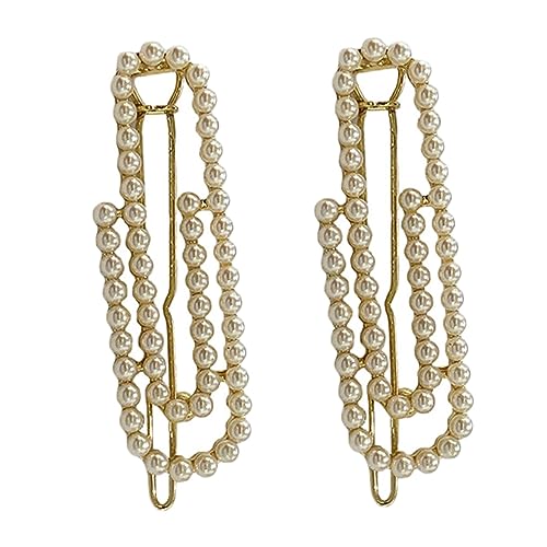 OFFIGAM 2stücke Perlen Haarspangen Französischer Stil Haarnadeln Haar Bang Befestigung Clip Haar Zubehör Für Frauen Und Mädchen von OFFIGAM