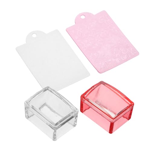 OFFIGAM 2stücke Nagelstempelset Mit Transferdruckplatte Transparentem Stempel Und Silikonstempel Für Diy-nagelkunst Maniküre-werkzeug Für Hause Und Studio von OFFIGAM