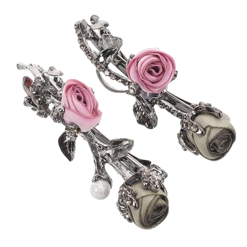 OFFIGAM 2stücke Rosenblüten Haarklammern Mit Strass Elegante Haaraccessoires Für Hochzeiten Partys Und Besondere Anlässe Für Frauen Und Mädchen von OFFIGAM