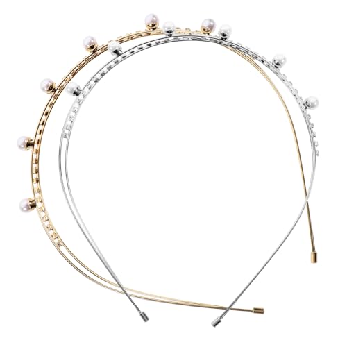 OFFIGAM 2stücke Strass-perlen-stirnband Für Damen Hochzeits-haarband Aus Metall Wunderschön Für Partys Und Geburtstage Robust Und Langlebig von OFFIGAM