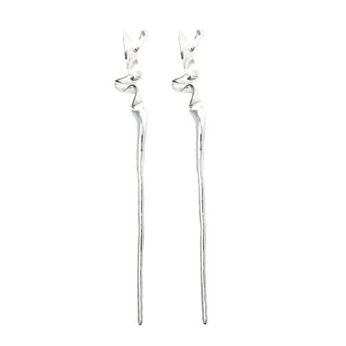 OFFIGAM 2stücke Vintage Chinesische Haarnadeln Silberne Metall-haarstäbchen Für Frauen Haarschmuck Frisur-accessoires Für Feste Und Cosplay von OFFIGAM