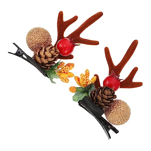 OFFIGAM 2stücke Weihnachts-rehkitz-haarspangen Niedliche Antler Haarschmuck Für Junge Mädchen Für Festlichkeiten Und Kostümpartys Bequem Und Auffällig von OFFIGAM