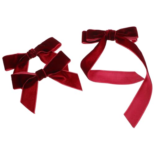 OFFIGAM 3 Stück Samt Haarspangen mit Schleife Süße Haarschmuck Clips für Mädchen Vielseitige Haaraccessoires für Damen Top Clip Design für Verschiedene Frisuren und Anlässe von OFFIGAM