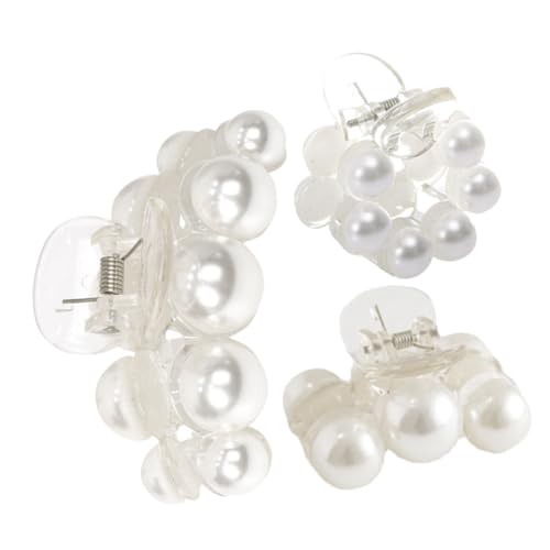 OFFIGAM 3 Stück Teiliges Perlen Haarspange für Damen Retro Transparente Haarklammer Perlen für Haartypen und Stilvolle Frisuren von OFFIGAM