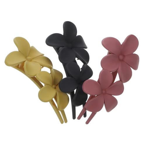 OFFIGAM 3stücke Blumen-haarspangen Für Frauen Mit Großen Alligator-haarclips Rutschfeste Haarklammern Für Dickes Haar Stilvolle Haarschmuck-extras in Schwarz Und Gelb von OFFIGAM