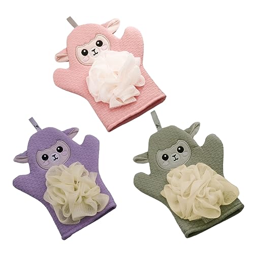 OFFIGAM 3stücke Doppelseitige Cartoon-badehandschuhe Für Junge Mädchen Schnelltrocknendes Peeling Seil Langlebig Und Sauber Für Tägliche Körperreinigung von OFFIGAM