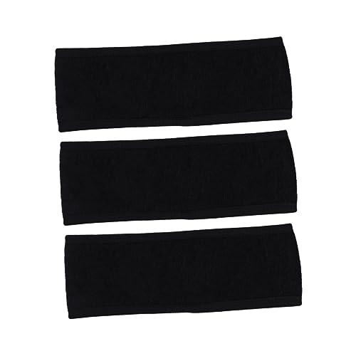OFFIGAM 3stücke Haartücher Für Damen Verstellbare Make-up Haargummis Zum Waschen Des Gesichts Für Badnutzung Bequeme Atmungsaktive Haarbänder Schwarz von OFFIGAM