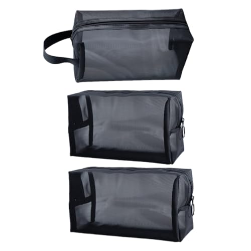 OFFIGAM 3stücke Mesh Kosmetiktasche Reise Make-up Aufbewahrungsbeutel Kosmetik Organizer Tasche Toilettenbeutel Damen Kulturtasche Mit Gute Sichtbarkeit Und Stauraum Für von OFFIGAM