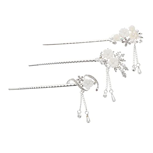 OFFIGAM 3stücke Vintage Haarnadeln Mit Quasten Blumen-haarstäbe Langlebig Und Leicht Für Frauen Und Mädchen Eleganter Haarschmuck Für Besondere Anlässe von OFFIGAM