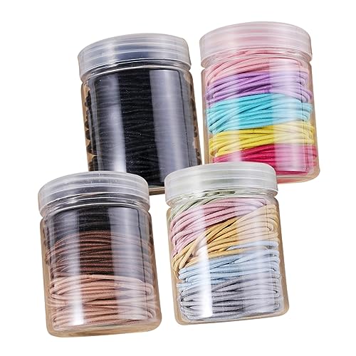 OFFIGAM 4 Boxen Bunte Nylon Haargummis für Elastische Haargummis für Damen und Mädchen für Täglichen Gebrauch aus Strapazierfähigem Material Vielseitig Kombinierbar von OFFIGAM