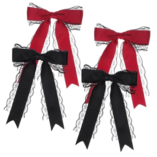 OFFIGAM 4 Stück Haarclips mit Langen Schleifen Süße Haaraccessoires für und Mädchen Vielseitig Einsetzbar aus Robustem Material mit Feiner Spitze für von OFFIGAM