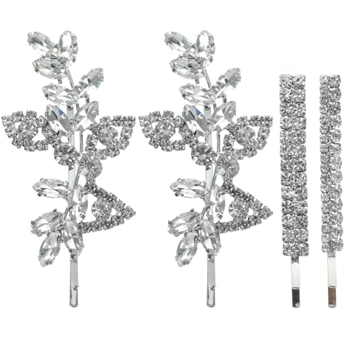OFFIGAM 4stücke Haarnadeln Mit Strasssteinen Für Frauen Haarspangen Für Braut Zur Hochzeit Haarschmuck Für Teenager-mädchen Vintage-haarschmuck Für Alltag Und Partys von OFFIGAM