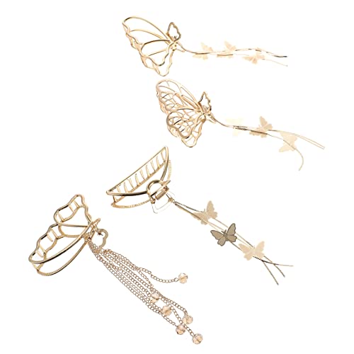 OFFIGAM 4 Stück Metall Haarklammern mit Schmetterlings Design und Fransen Große Clips für Damen Rutschfest und Vielseitig Einsetzbar für Hochsteckfrisuren und Tägliches Styling von OFFIGAM