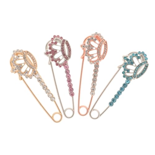 OFFIGAM 4 Stück Teiliges Kristallkrone Broschen für Dekorative Anstecknadeln für Kleidung Schals und Taschen Accessoires für Diy Projekte Roségold von OFFIGAM