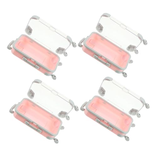 OFFIGAM 4 Stück Teiliges Mini Kosmetik Organizer Tragbare Make Up Aufbewahrungsbox mit Weicher Innenpolsterung Kompakter Trolley Koffer für Falsche Wimpern Reiseetui für Unterwegs und von OFFIGAM