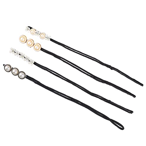 OFFIGAM 4 Stücke Haarknotenformer Bun Maker mit Blumen Haarnadeln Französischer Dutt Shaper Dreh Stirnband für Damen Haargummi und Haarklemmen für Haarstyling von OFFIGAM