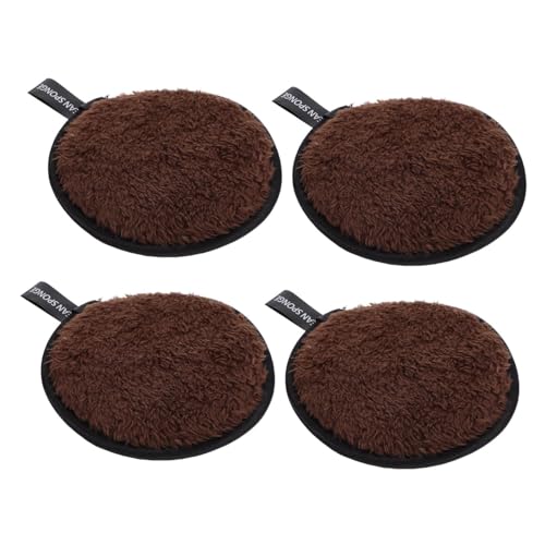 OFFIGAM 4stücke Waschbarer Puderquaste Flauschiger Puderschwamm Make-up Entferner Gesichtsreinigungspad Für Frauen Mädchen von OFFIGAM
