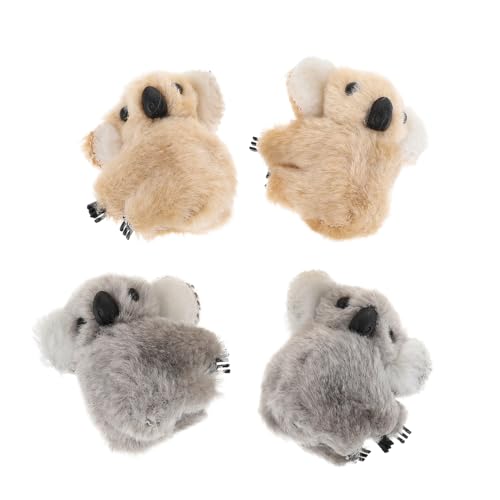 OFFIGAM 4stücke Plüsch Haarspange Für Frauen Mini Haarclip Cartoon Koala Kopfschmuck Und Bequem Und Einfach Zu Bedienen von OFFIGAM