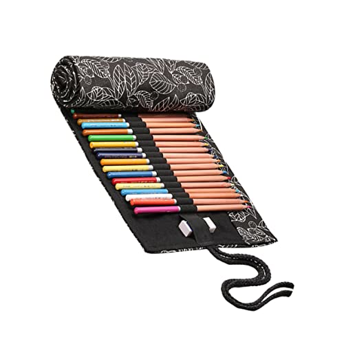 OFFIGAM 48 Bleistiftspeicherorganisator Farbige Stifte Für Erwachsene Stiftorganisator Federmäppchen Für Erwachsene Rollstifthalter Schreibwaren Black von OFFIGAM