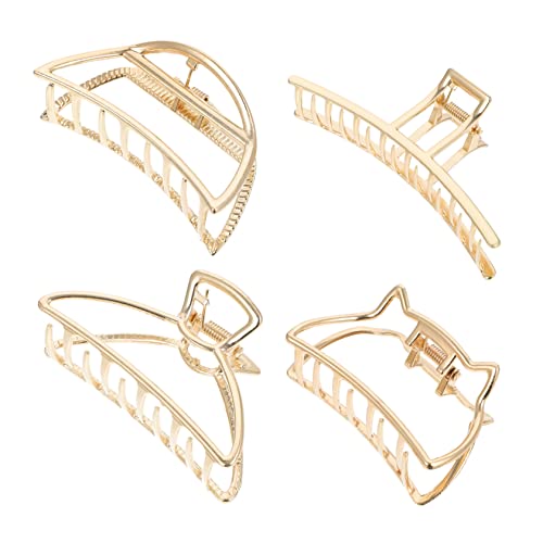 OFFIGAM 4stücke Haarklammer Metall -legierung Haar Klaue Clip Haarzähne Klemme Pferdeschwanz Halter Für Frauen von OFFIGAM
