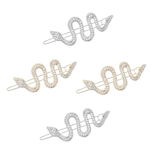 OFFIGAM 4stücke Schlangenförmige Haarclips Aus Legierung Für Frauen Mädchen Kopfschmuck Mit Strass Haarspangen Für Friseure Und Heimgebrauch von OFFIGAM
