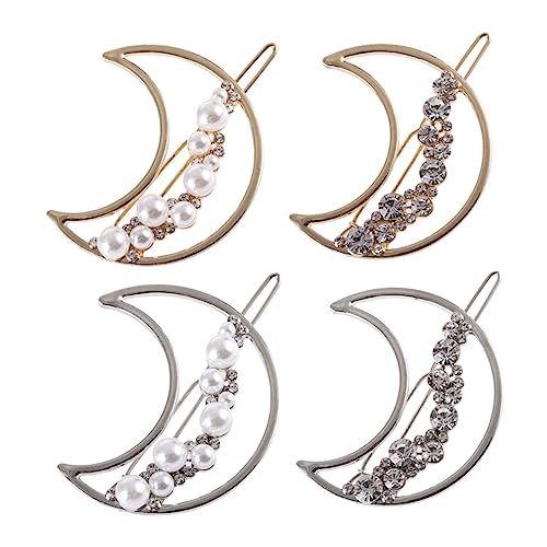 OFFIGAM 4stücke Teiliges Mit Rhinestone Haarklammern Für Damen Elegante Dekorative Haarschmuck-accessoires Im Mond-design Für Hochzeiten Geburtstage Und Besondere Anlässe von OFFIGAM