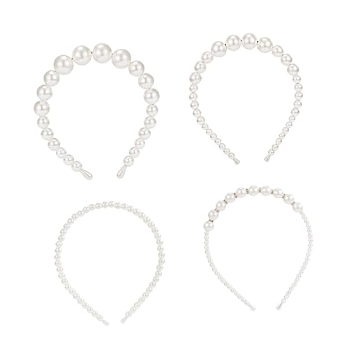 OFFIGAM 4stücke Stirnbänder Aus Faux-perlen Zum Haarschmuck Für Frauen Und Mädchen Für Hochzeiten Geburtstagsfeiern Und Andere Anlässe Mit Passender Und Festem Sitz von OFFIGAM