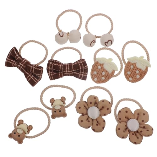 OFFIGAM 5 Paare Niedliche Haargummis mit Blumen und Schleifenmuster für Mädchen Elastische Haargummis für für Täglichen Gebrauch und Partys von OFFIGAM