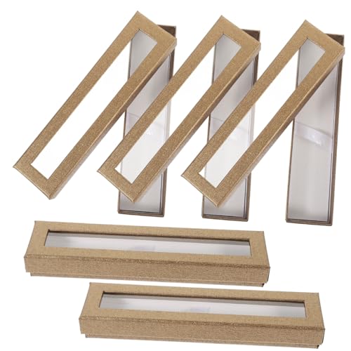 OFFIGAM 5 Stück Leere Stifteboxen mit Klarsichtfenster Papier Stiftverpackung für Kugelschreiber und Schreibwaren für Bürobedarf und von OFFIGAM
