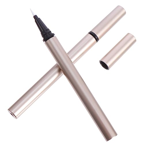 OFFIGAM 5 Stück Nachfüllbare Eyeliner Pen Röhrchen DIY Flüssig Eyeliner Behälter Leicht und Auslaufsicher für Reisen und Alltag Goldene Farbe für Kosmetik und Nail Art von OFFIGAM
