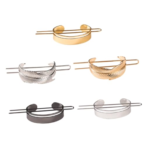 OFFIGAM 5 Stück Teiliges Metall Haarspangen mit Federdesign Kreative Haarklammern zur Fixierung von Dutt und Pferdeschwanz für Damen und Junge Mädchen Haaraccessoires für von OFFIGAM